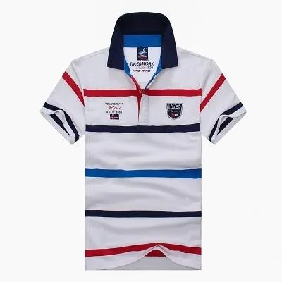2019 New polo shirt men brand clothing Tace & Shark polo shirts cotton breathable striped shark men polo shirt camisa masculino