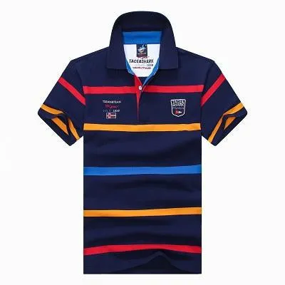 2019 New polo shirt men brand clothing Tace & Shark polo shirts cotton breathable striped shark men polo shirt camisa masculino