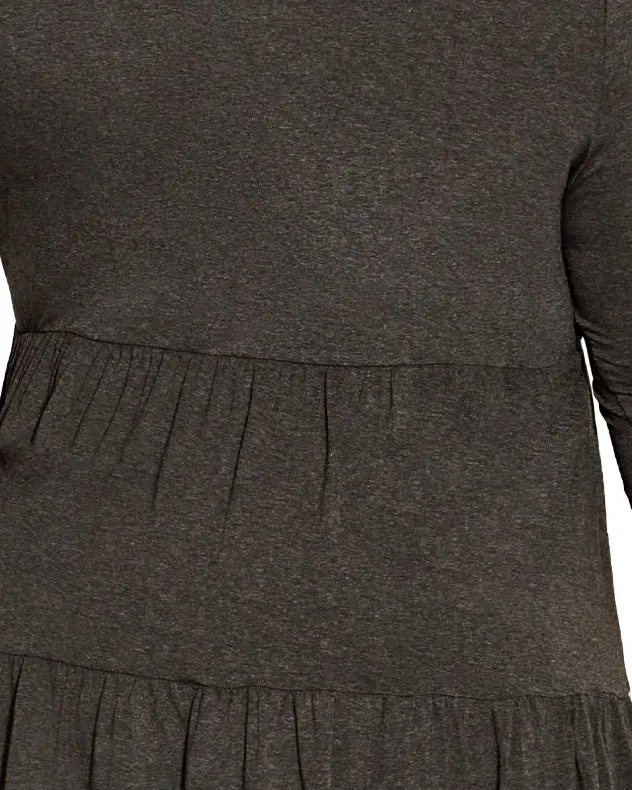 Amaya Plain Tunic | Charcoal Marle