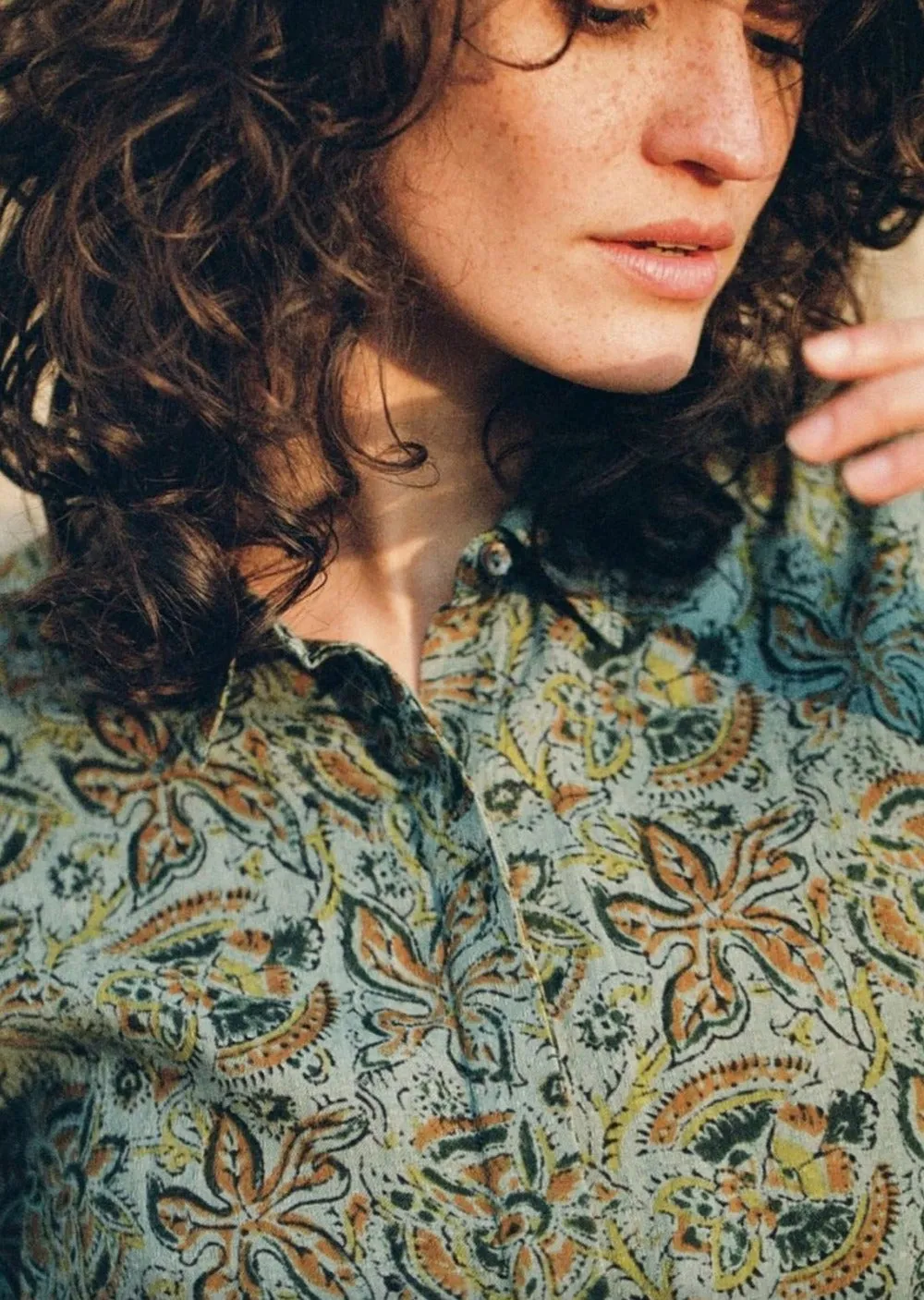 Batik Print Shirt Sage