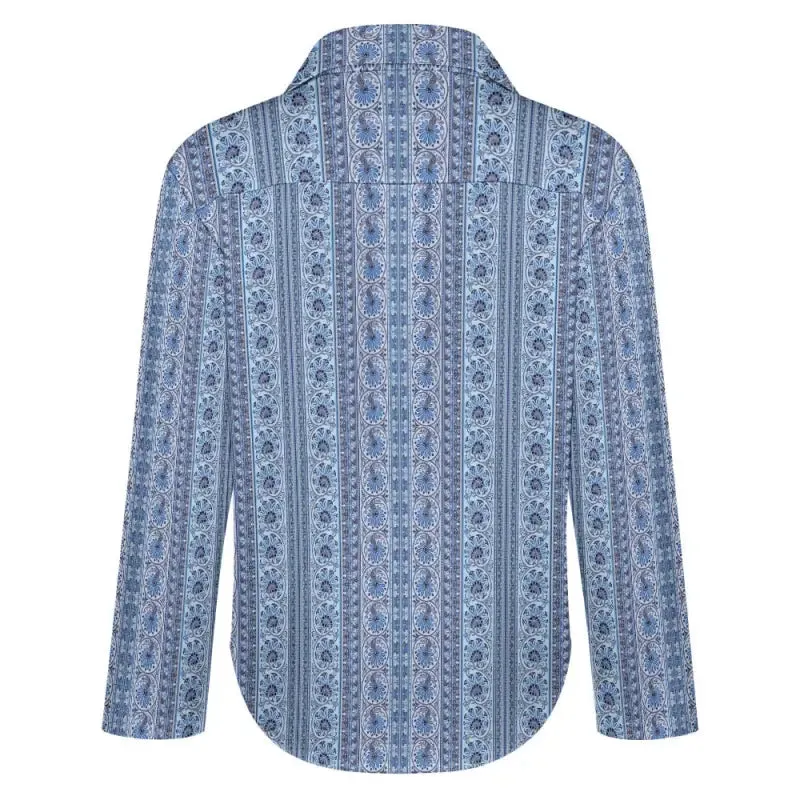 Blue Striped Long Sleeve Bliss for the Boho Queen