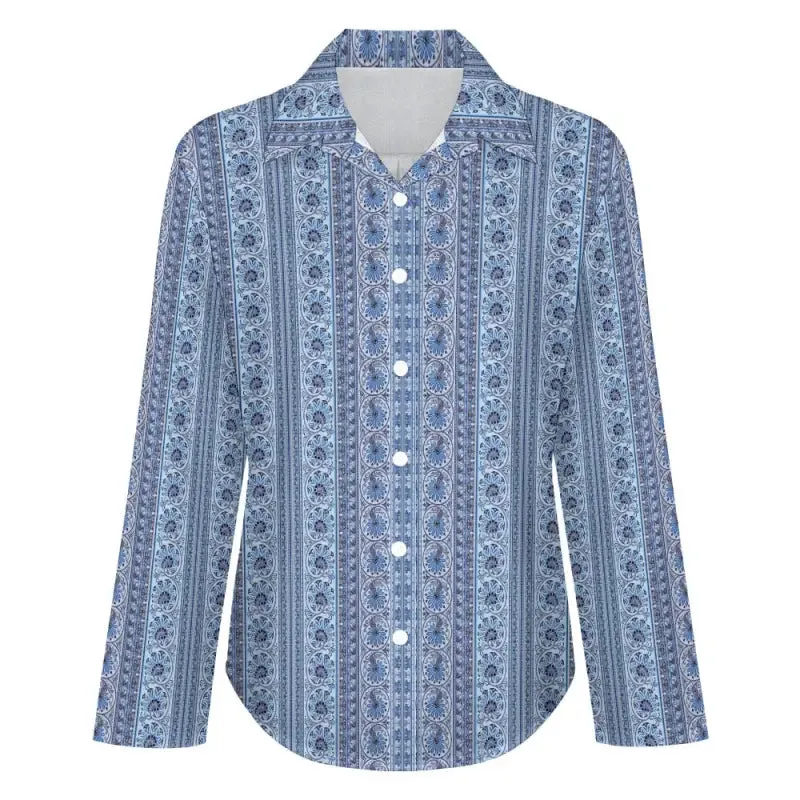 Blue Striped Long Sleeve Bliss for the Boho Queen