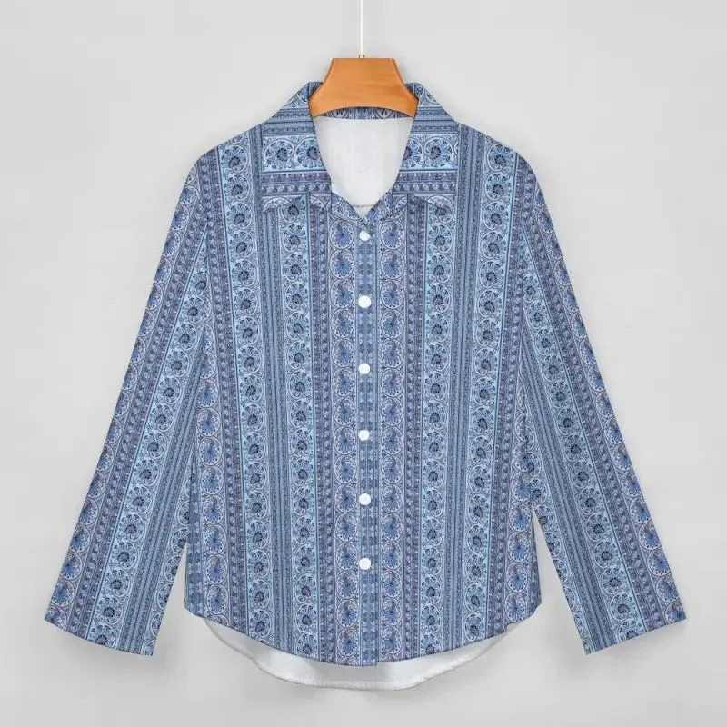 Blue Striped Long Sleeve Bliss for the Boho Queen