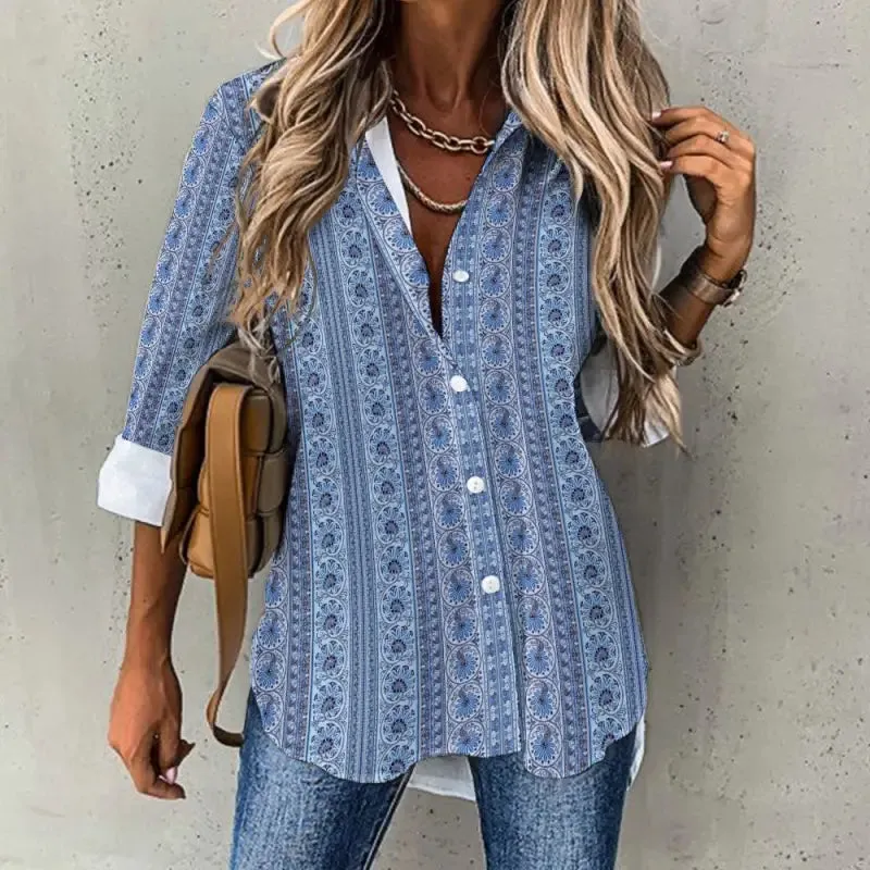 Blue Striped Long Sleeve Bliss for the Boho Queen