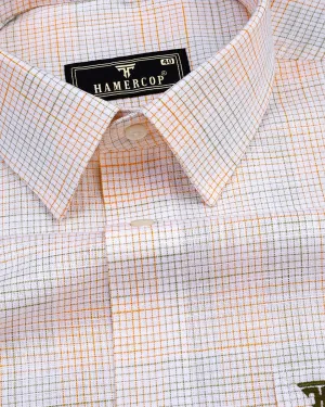 Canvas Orange With Green Graph Check Amsler Cotton Shirt