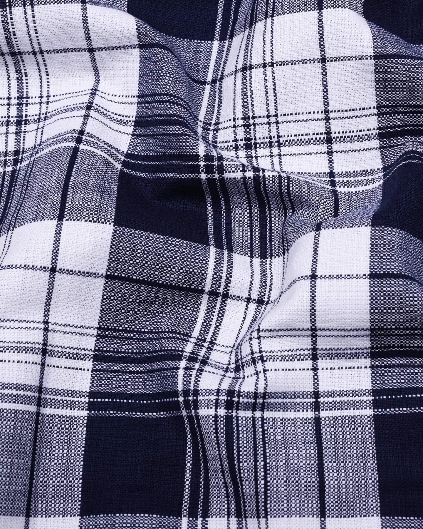 Cosenza Blue With White Check Dobby Cotton Shirt