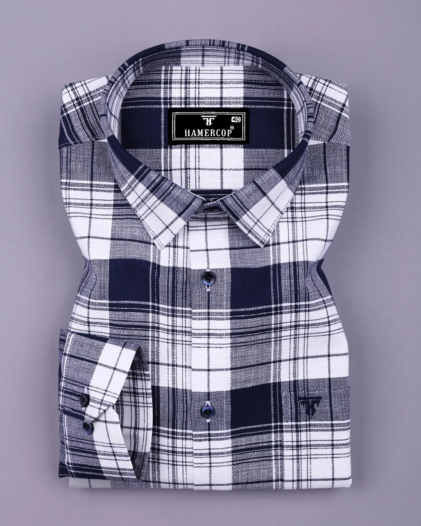 Cosenza Blue With White Check Dobby Cotton Shirt