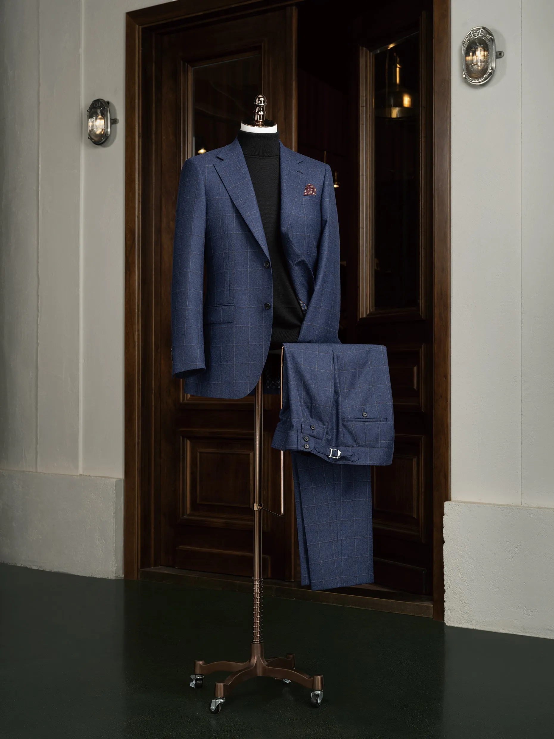 Deep Blue Check Suit