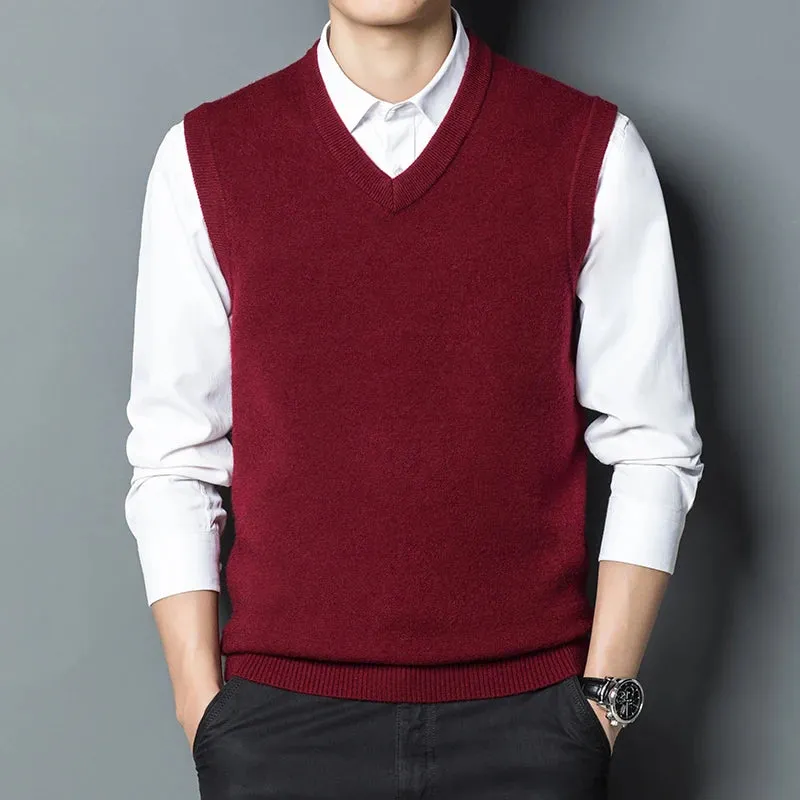 Fashion Solid Color Sleeveless Formal Sweater