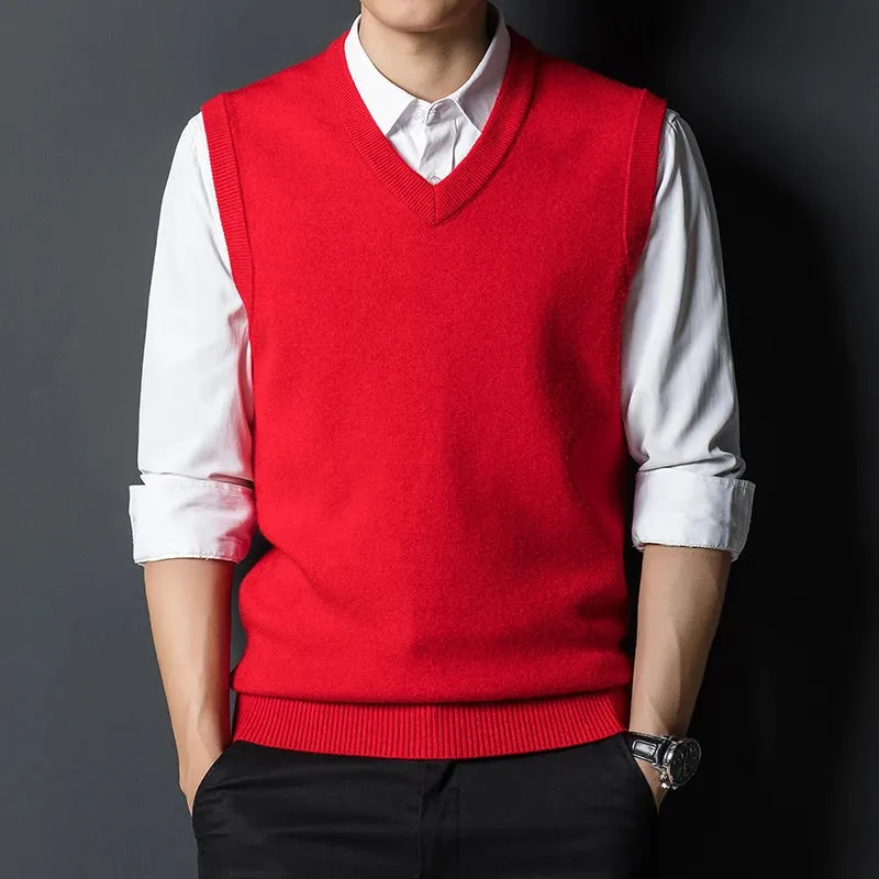 Fashion Solid Color Sleeveless Formal Sweater