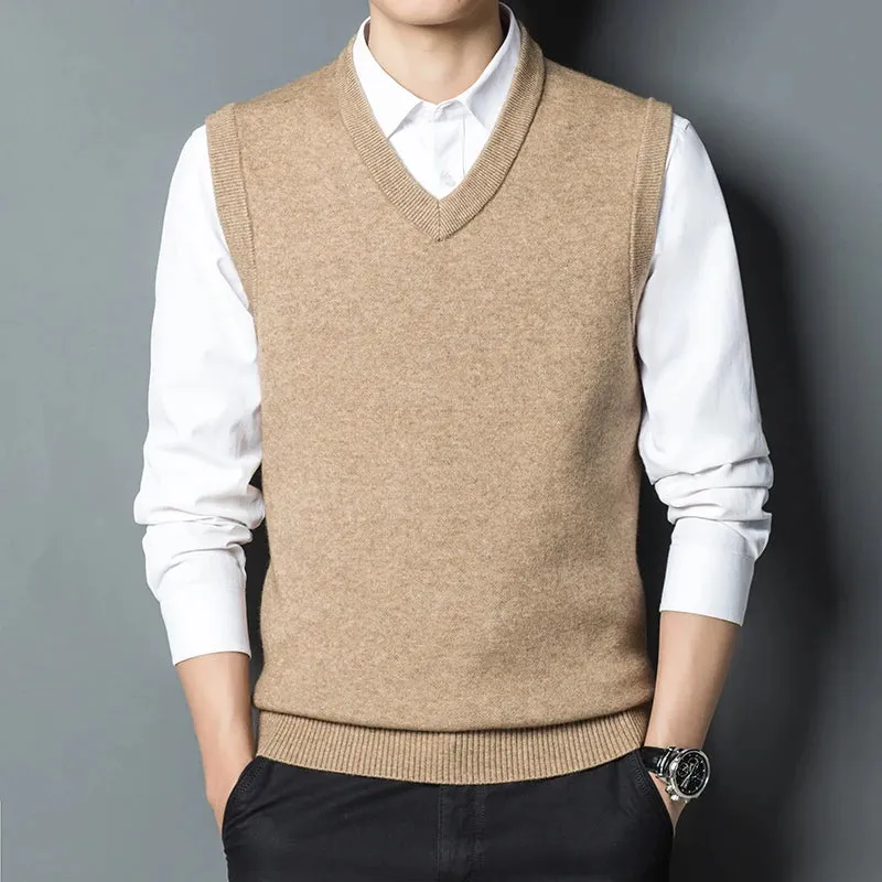 Fashion Solid Color Sleeveless Formal Sweater