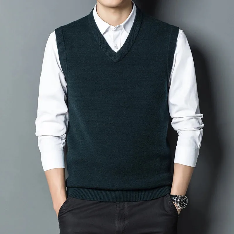 Fashion Solid Color Sleeveless Formal Sweater