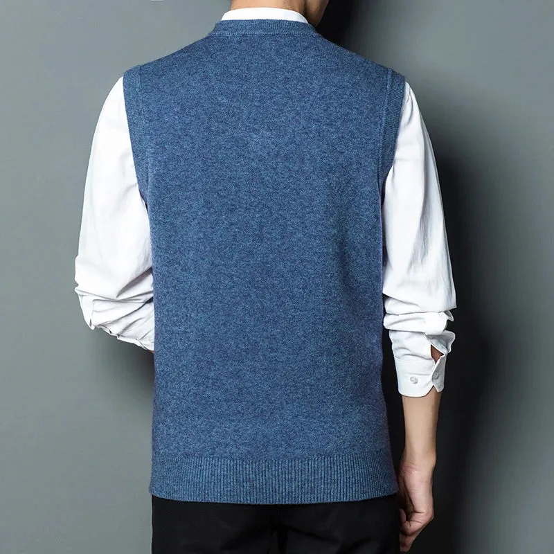 Fashion Solid Color Sleeveless Formal Sweater