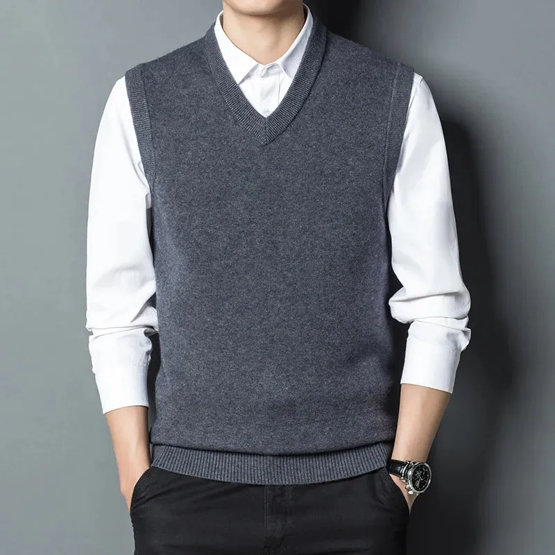 Fashion Solid Color Sleeveless Formal Sweater