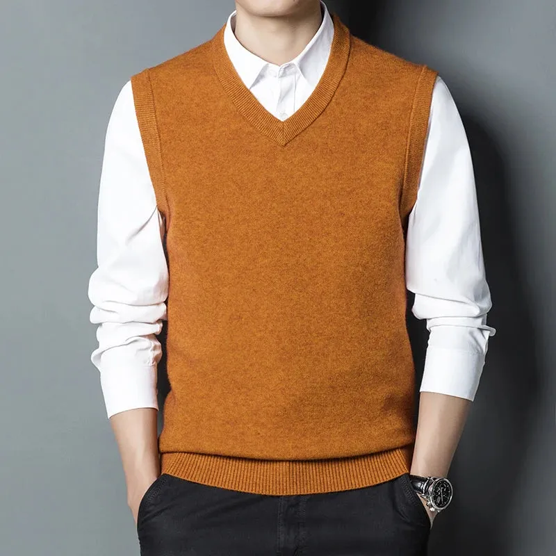 Fashion Solid Color Sleeveless Formal Sweater