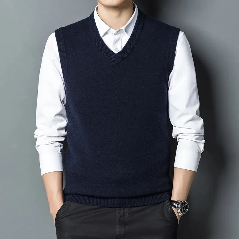 Fashion Solid Color Sleeveless Formal Sweater