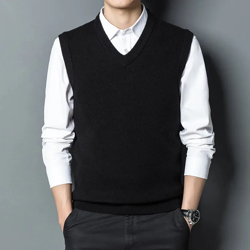 Fashion Solid Color Sleeveless Formal Sweater