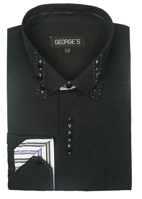 Fortino Landi AH608-BLK Mens Shirt