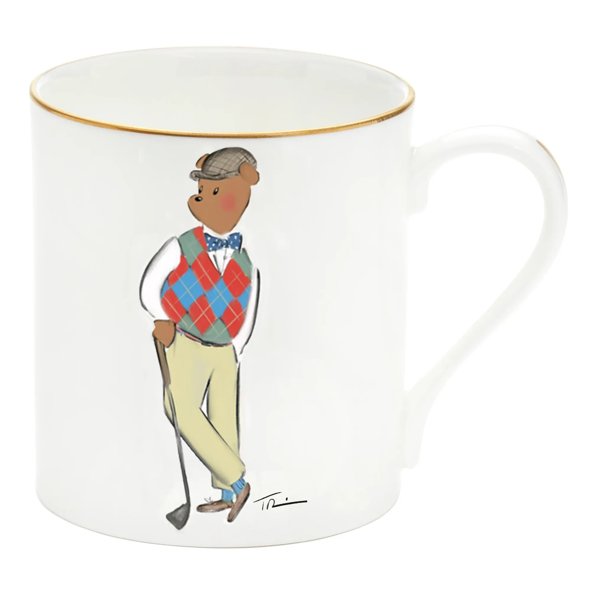 Hal The Bear Goes Golfing Mug Set Of 2