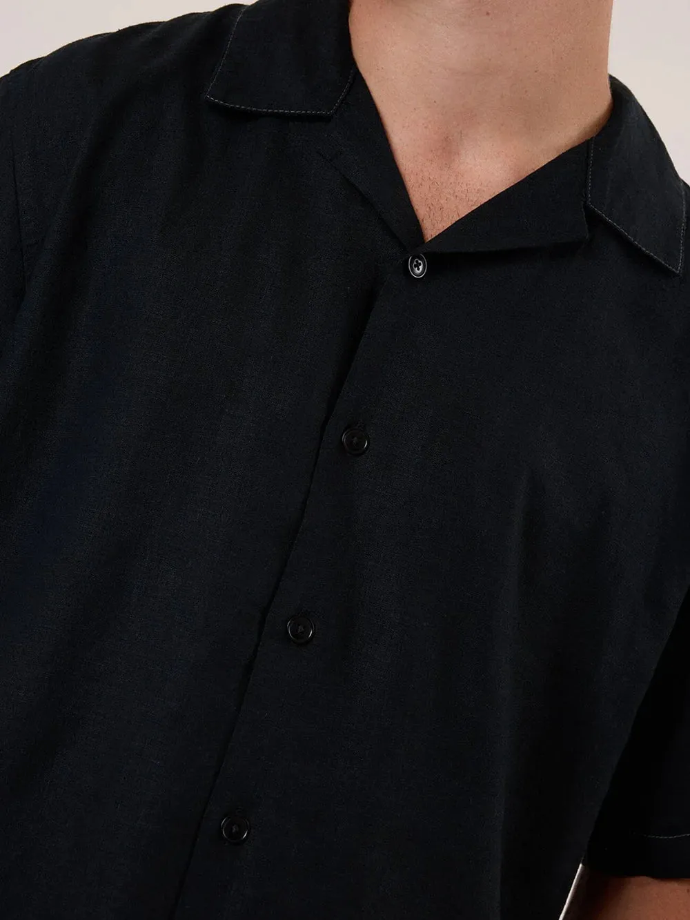 HEMP THRILLS CONTRAST STITCH BOWLING SHIRT