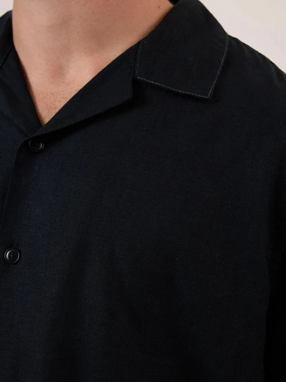 HEMP THRILLS CONTRAST STITCH BOWLING SHIRT