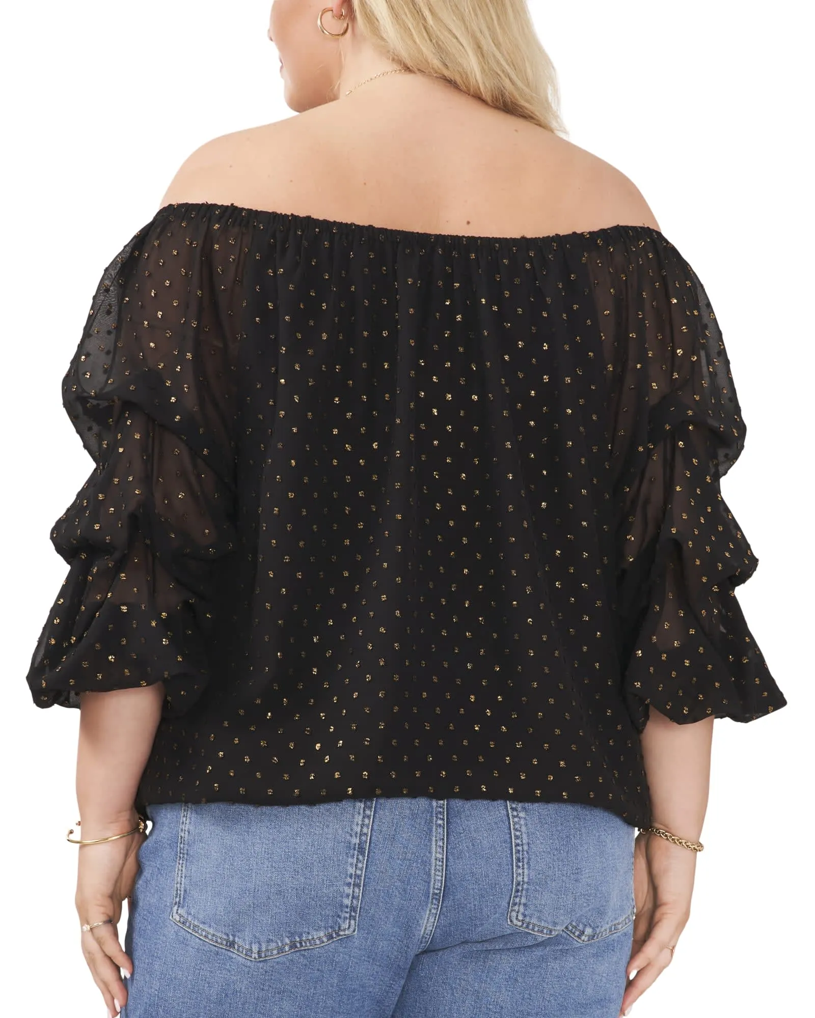 Kiara Bubble Sleeve Blouse | RICH BLACK