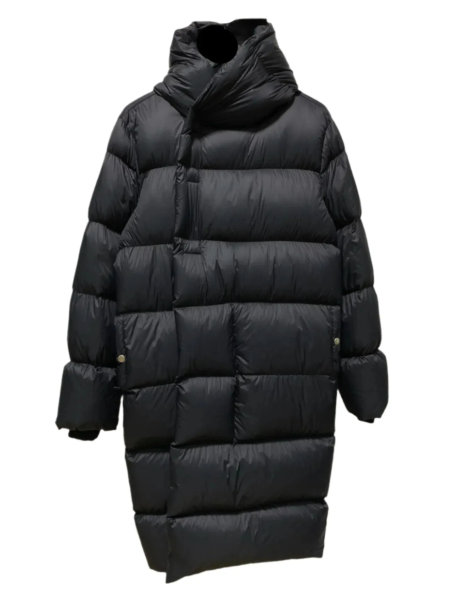 Long Ribbed Down Coat