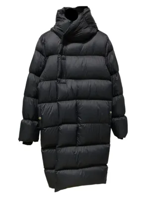 Long Ribbed Down Coat