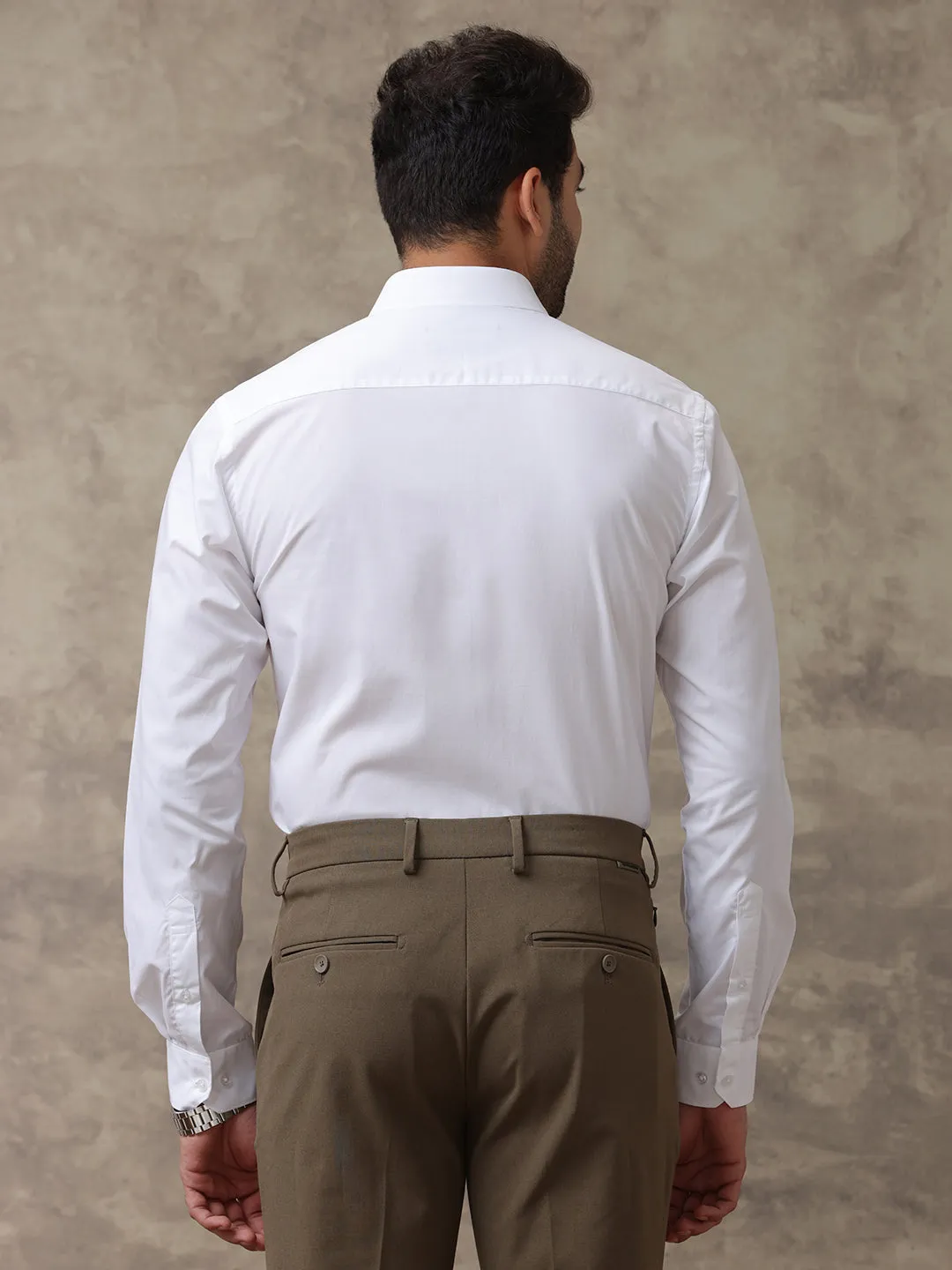 Men Giza Cotton White Shirt_4001