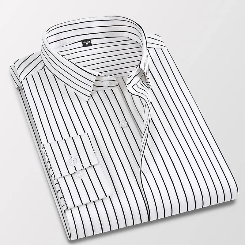 Men's Classic Striped Long-sleeved Shirt