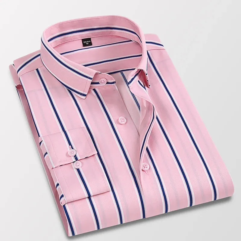 Men's Classic Striped Long-sleeved Shirt