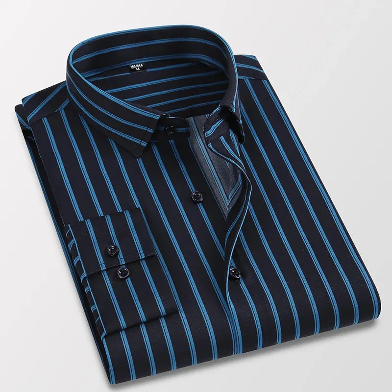 Men's Classic Striped Long-sleeved Shirt