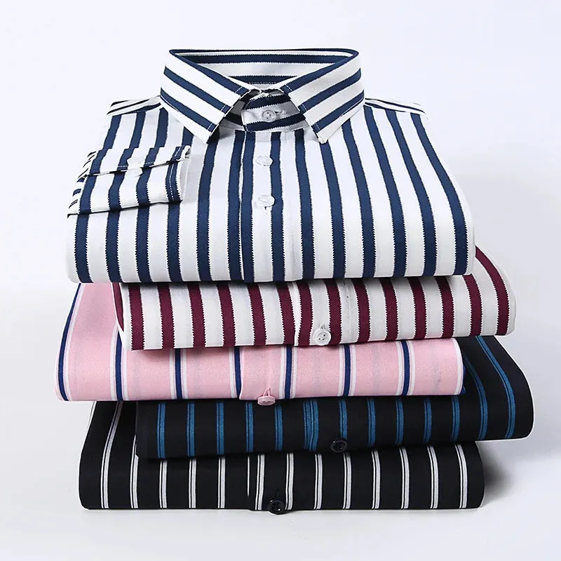 Men's Classic Striped Long-sleeved Shirt