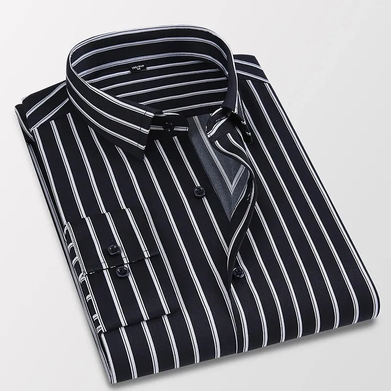 Men's Classic Striped Long-sleeved Shirt