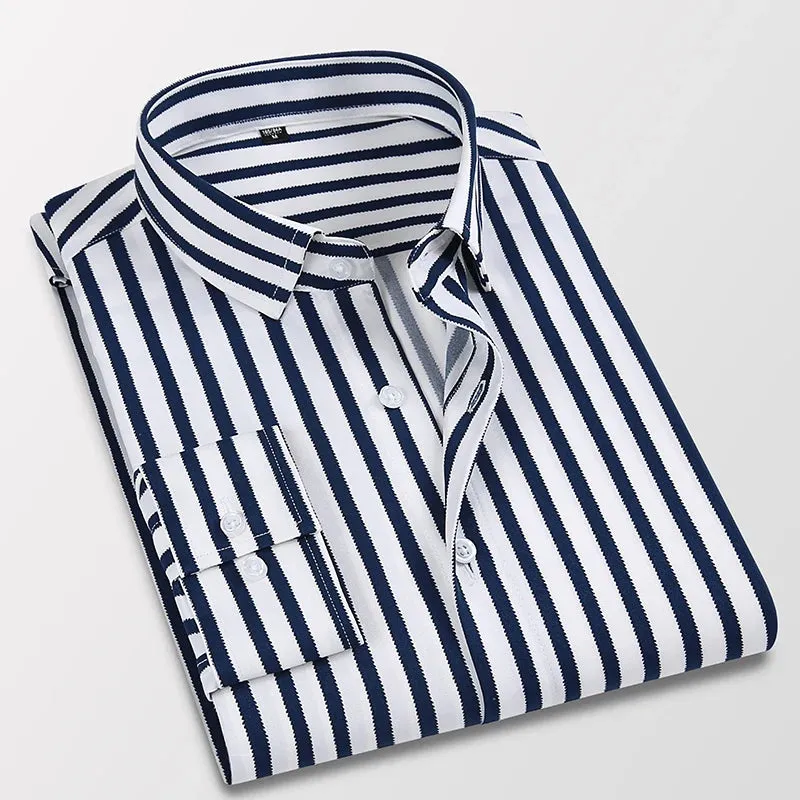 Men's Classic Striped Long-sleeved Shirt