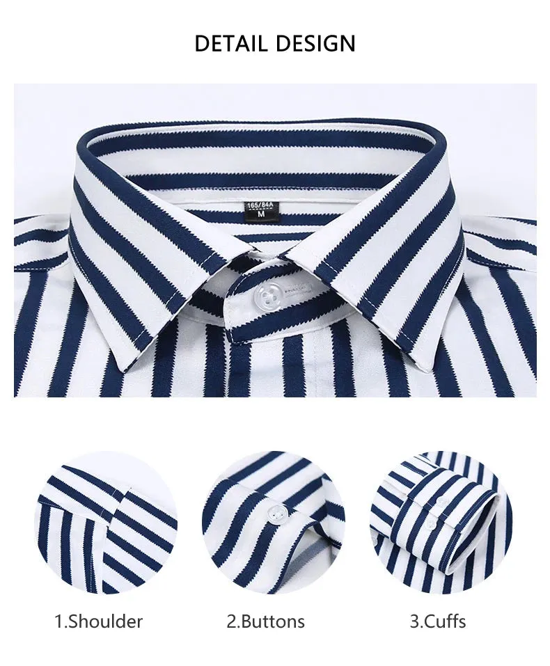 Men's Classic Striped Long-sleeved Shirt