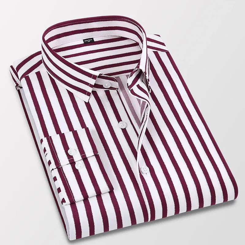 Men's Classic Striped Long-sleeved Shirt