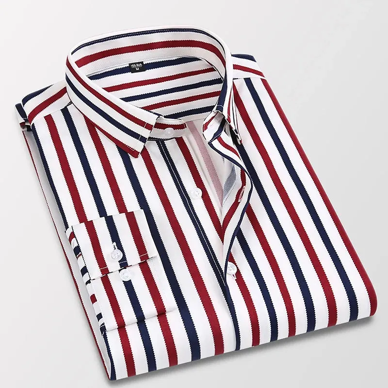 Men's Classic Striped Long-sleeved Shirt