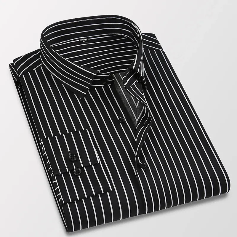 Men's Classic Striped Long-sleeved Shirt