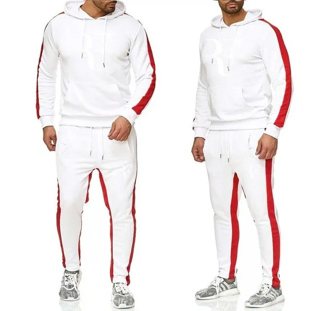 Nouveau 2019 printemps ensemble hommes vêtements de sport à la mode survêtements ensembles hommes musculation Hoodies   pantalon