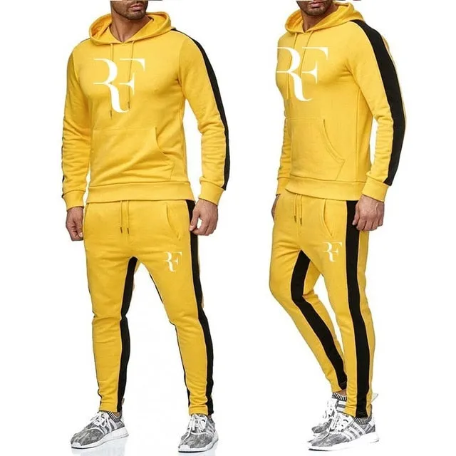 Nouveau 2019 printemps ensemble hommes vêtements de sport à la mode survêtements ensembles hommes musculation Hoodies   pantalon