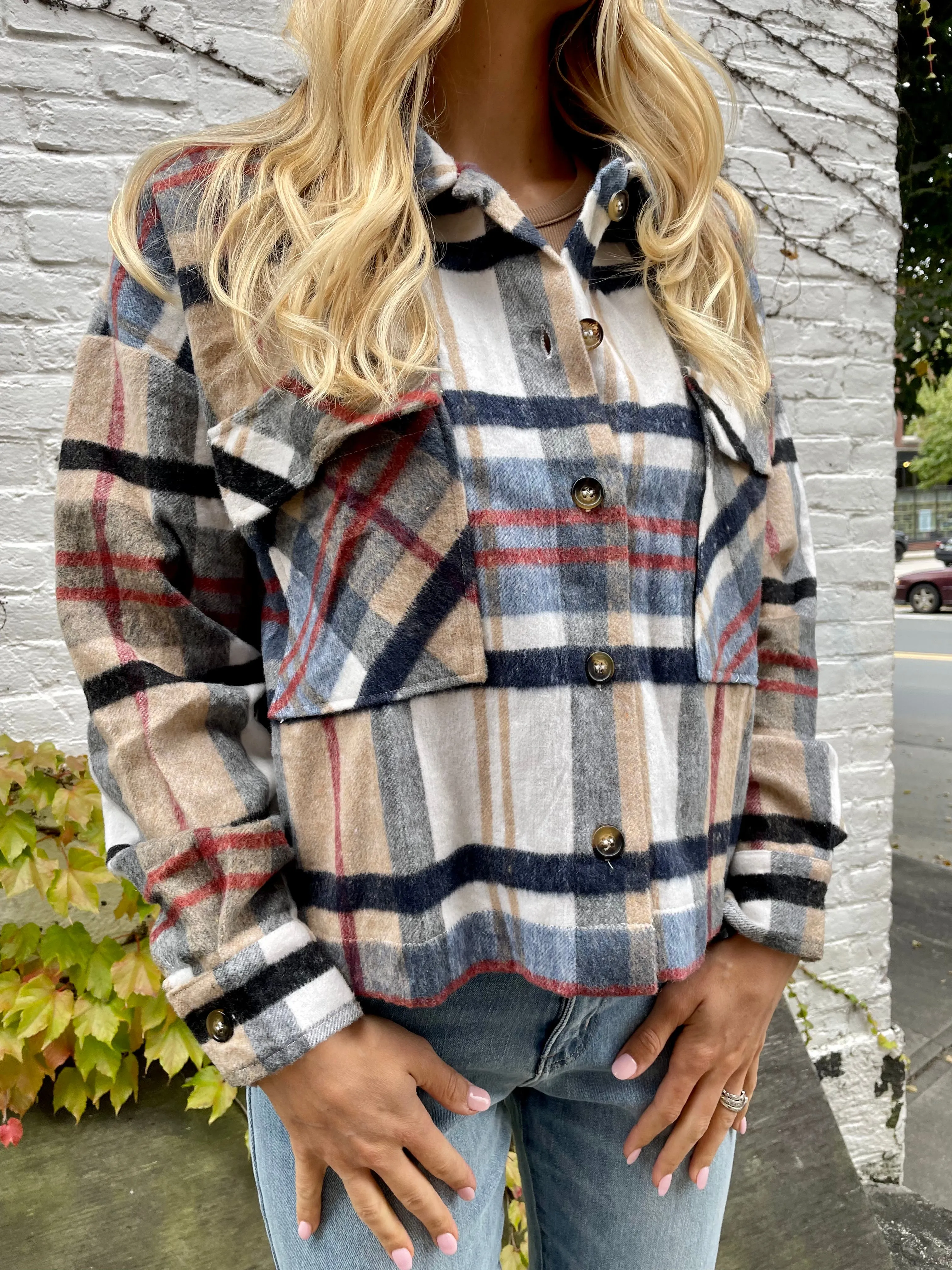 Plaid Cropped Shacket
