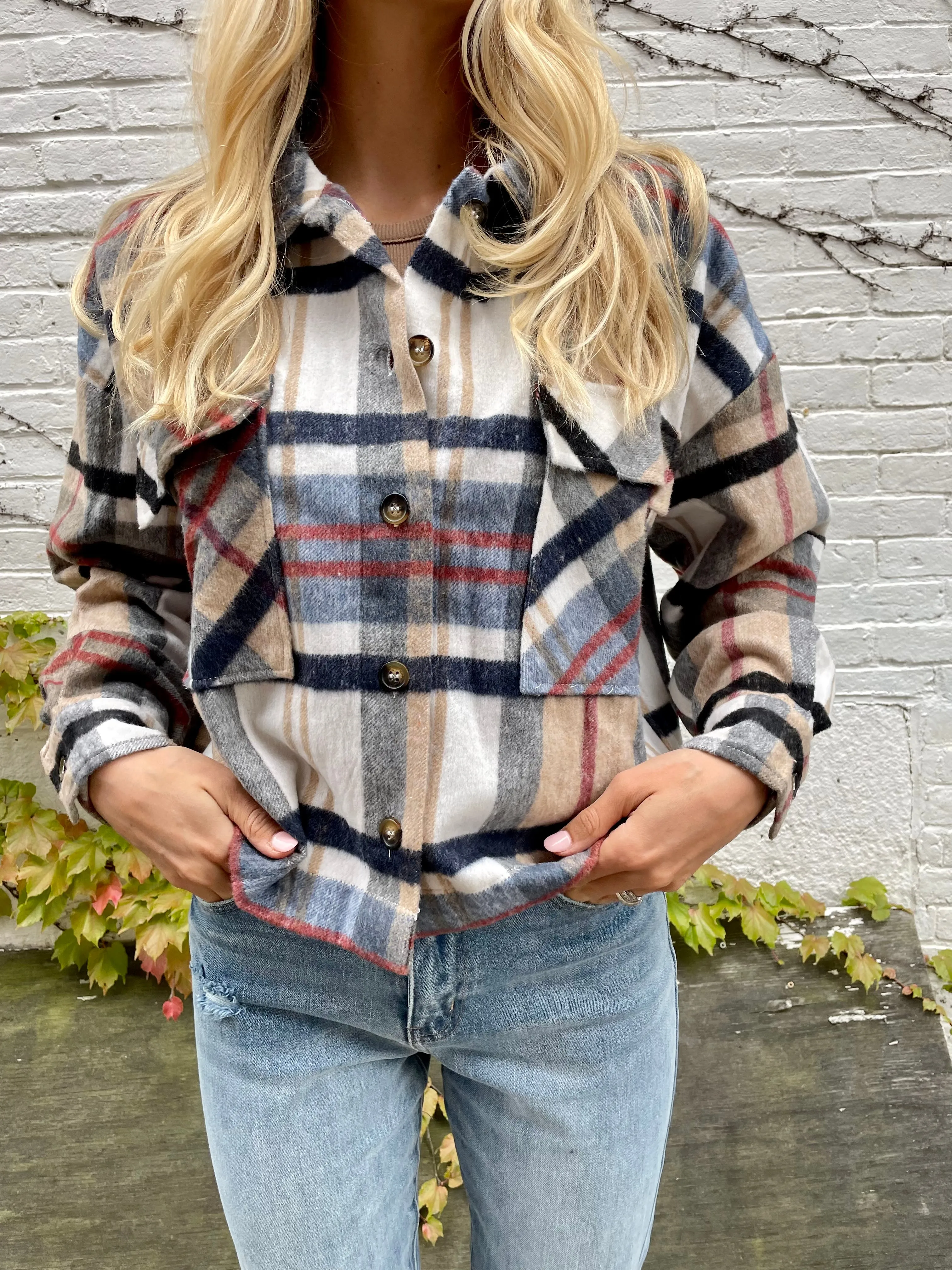 Plaid Cropped Shacket