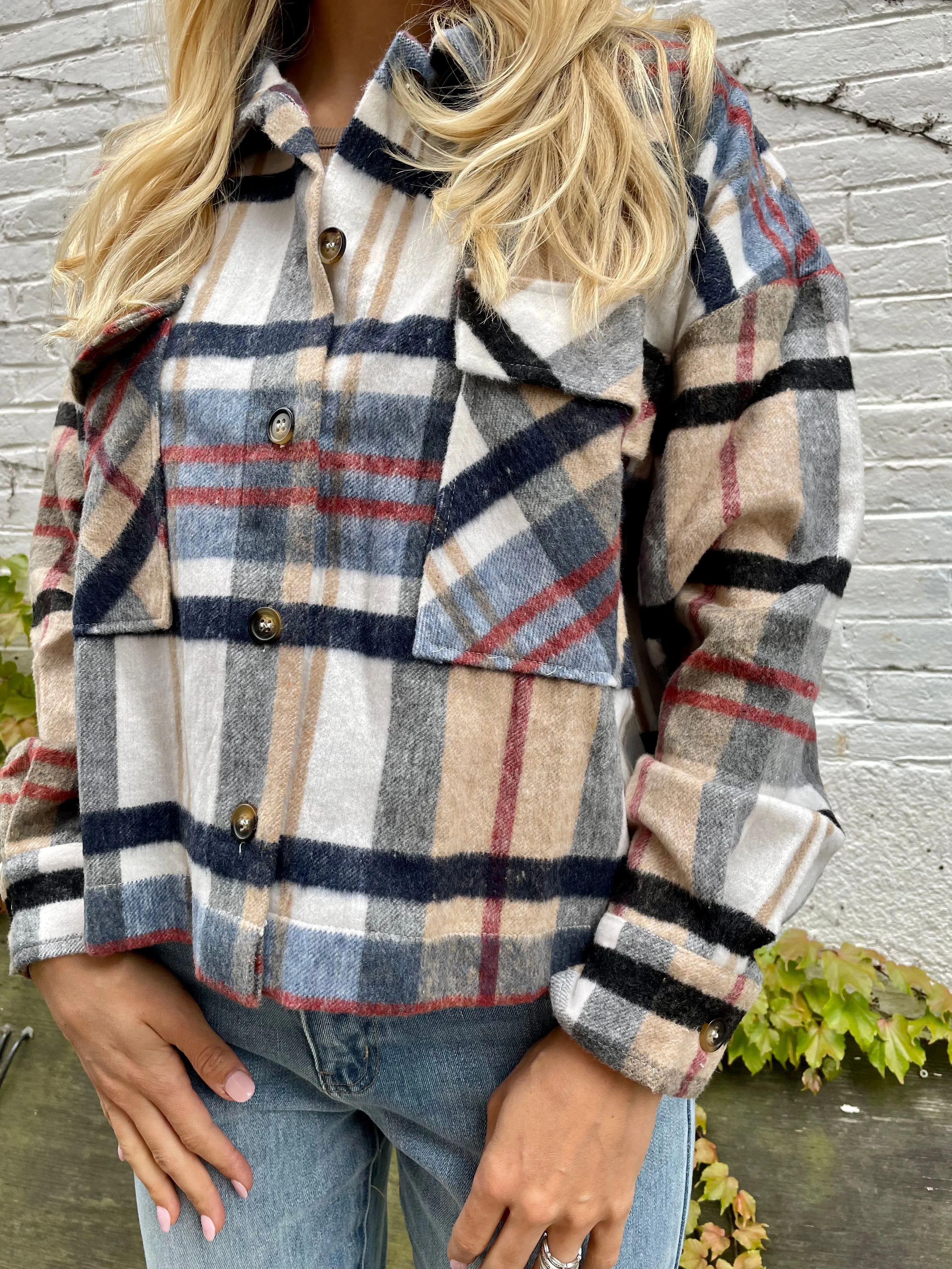 Plaid Cropped Shacket