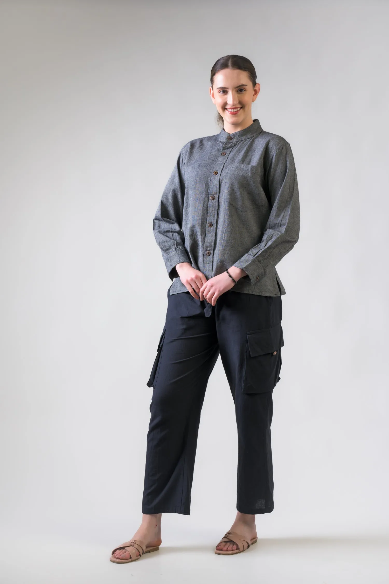 Rhea Cotton Pocket Shirt