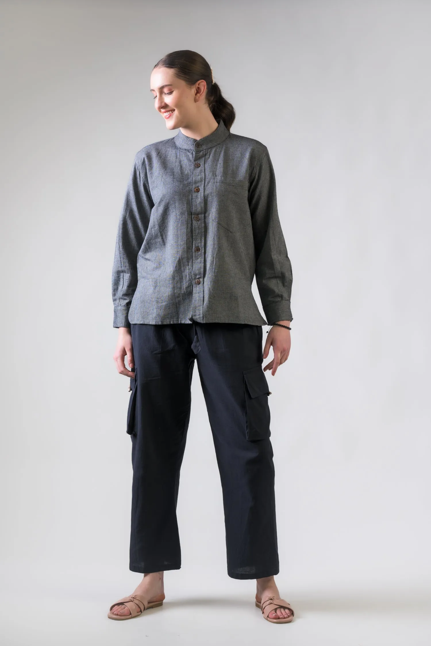 Rhea Cotton Pocket Shirt