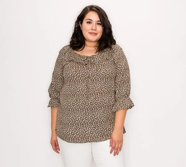 Ruffle Neck Line Top