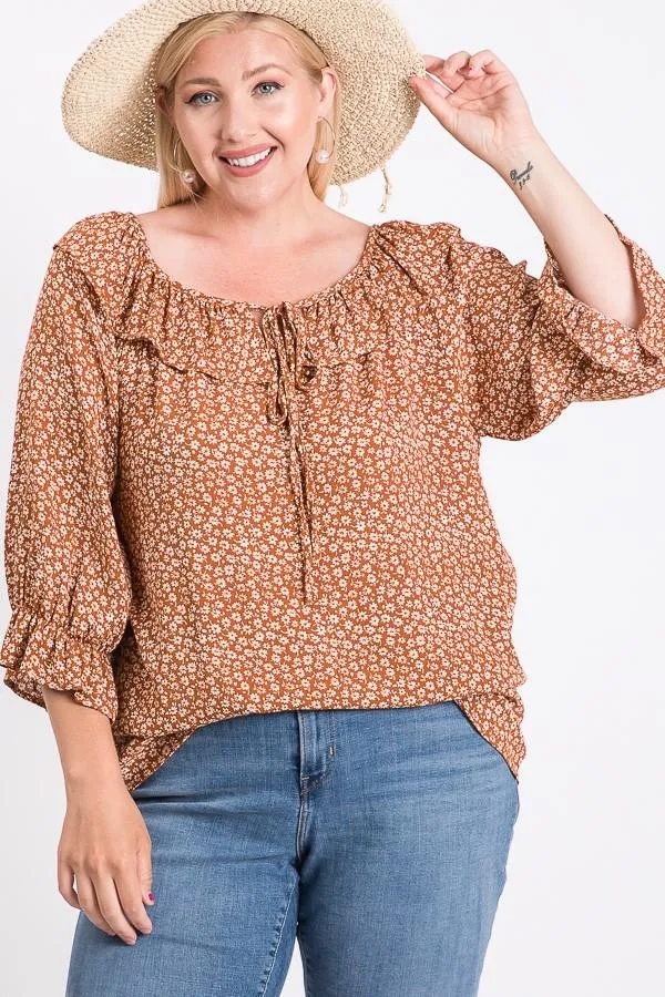 Ruffle Neck Line Top