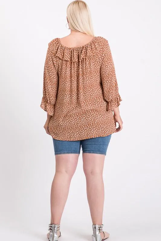 Ruffle Neck Line Top