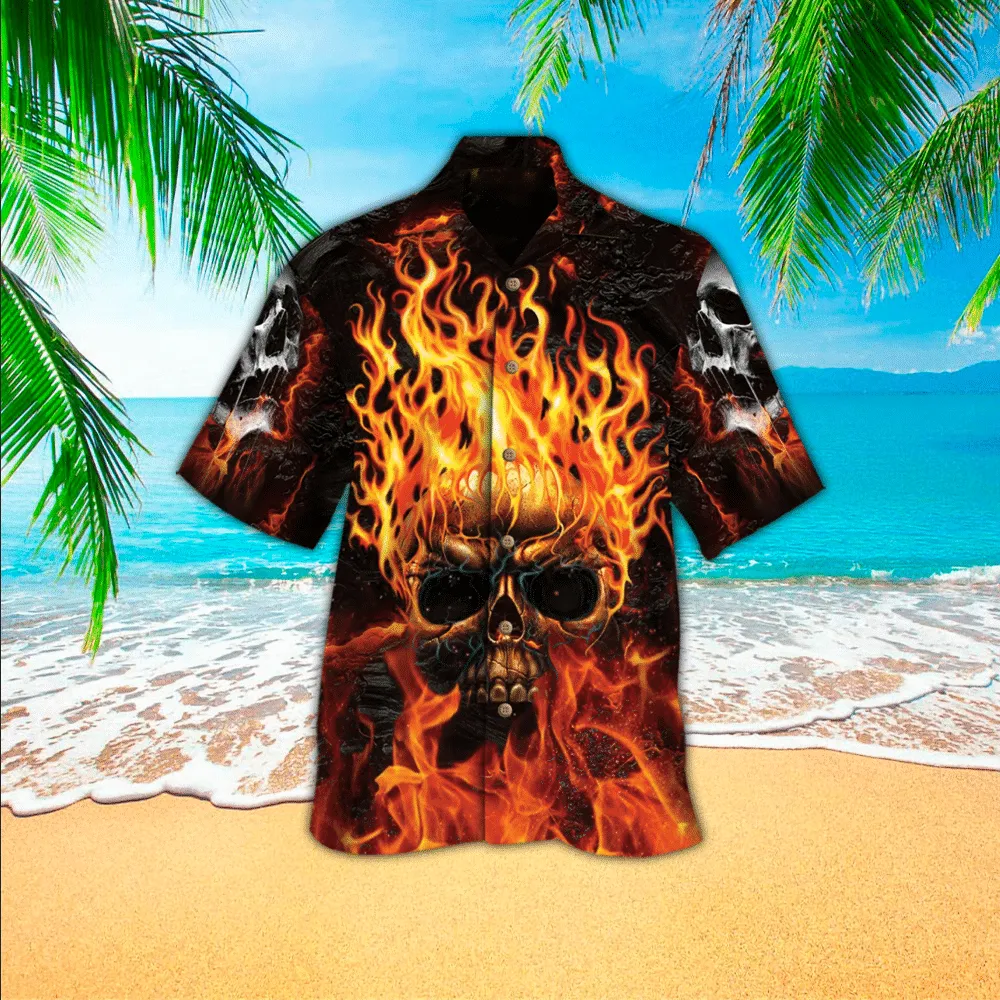 Skull Hawaii Shirt, Perfect Hawaiian Shirt For Skull Lover, Hawaiian shirt for men